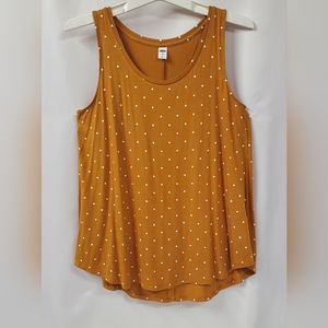 Old Navy Mustard/gold polka dot sleeveless top